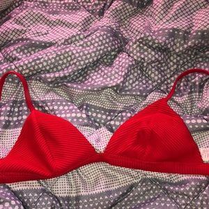 Hollister red ribbed bikini top